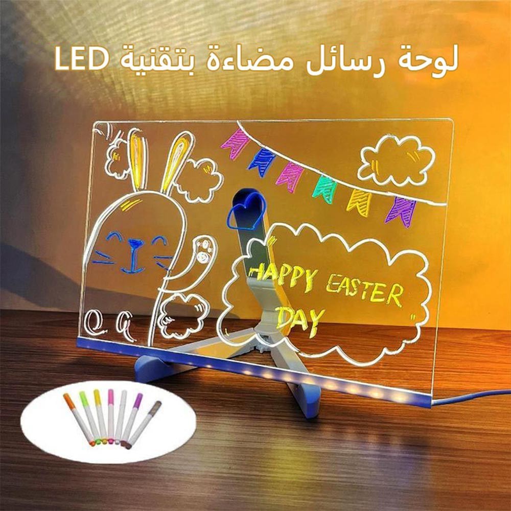 diy acrylic painted table lamp luminous message board