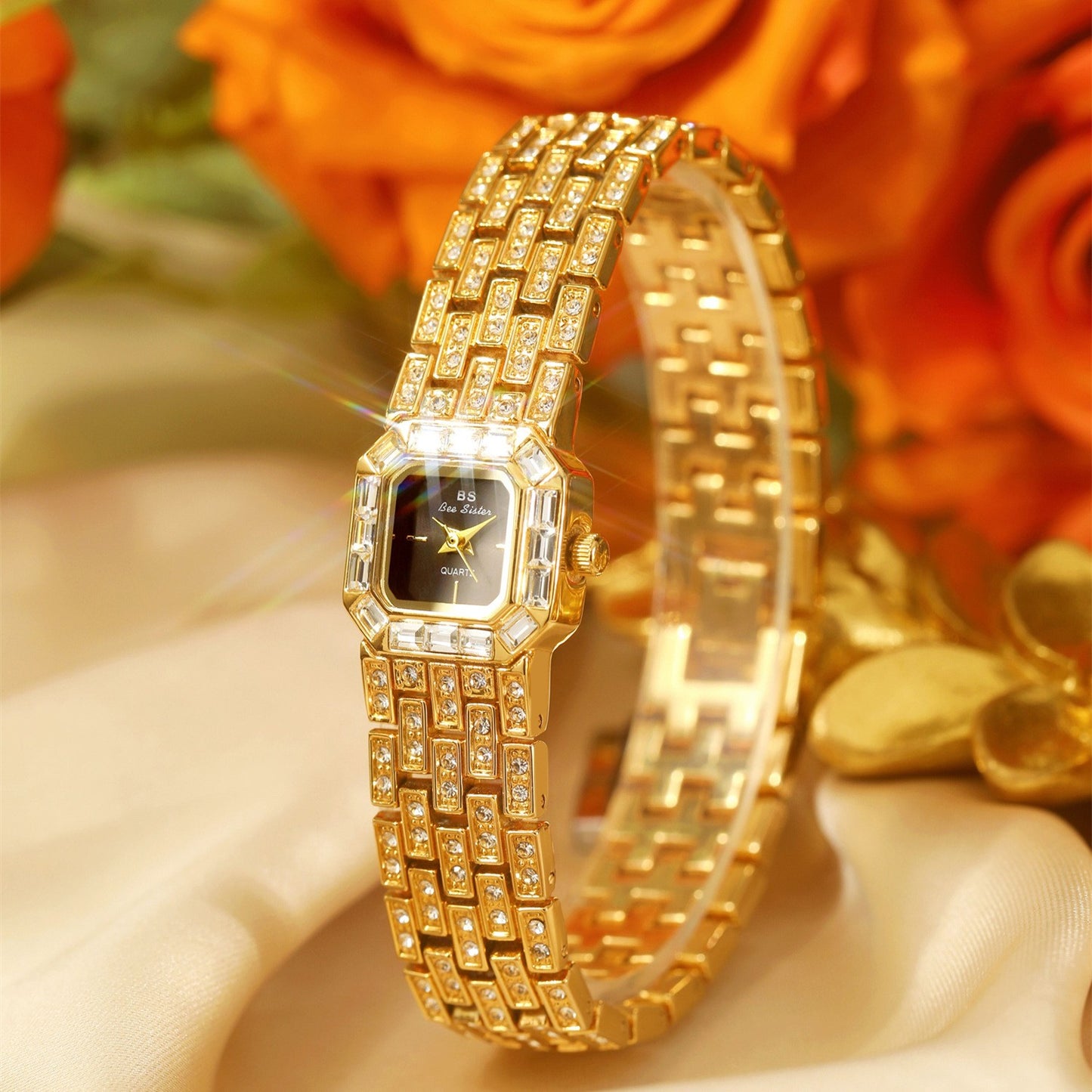 ae516-Bracelet style full diamond luxury women's watch