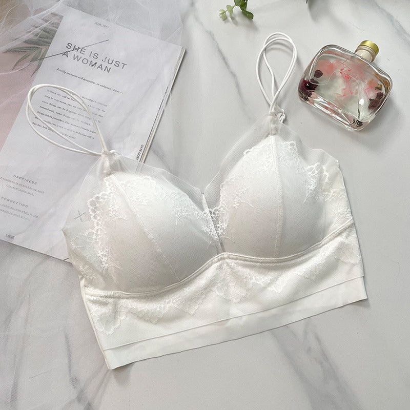 zp204-French lace ice silk breathable suspender bra