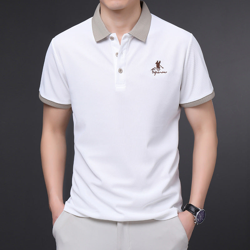 rob632-Summer business casual men's short-sleeved t-shirt