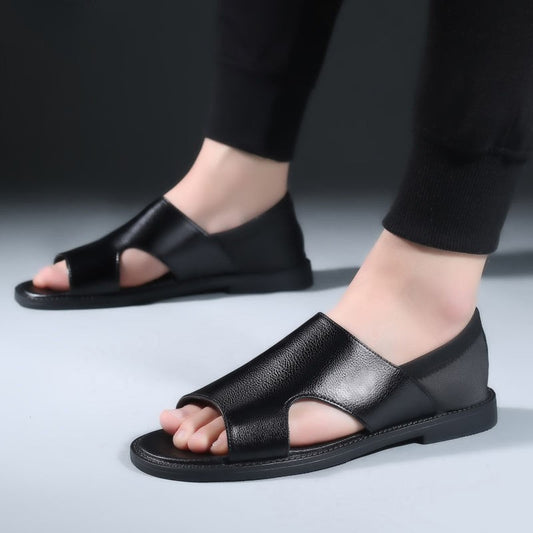 fa03-Men's summer leather casual sandals