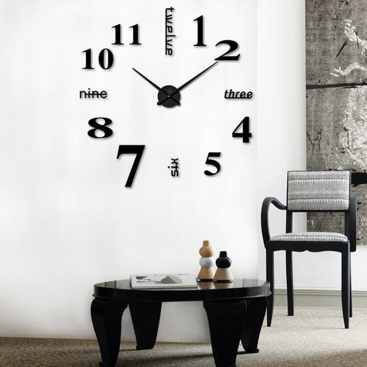 ae448-Home wall sticker creative acrylic clock