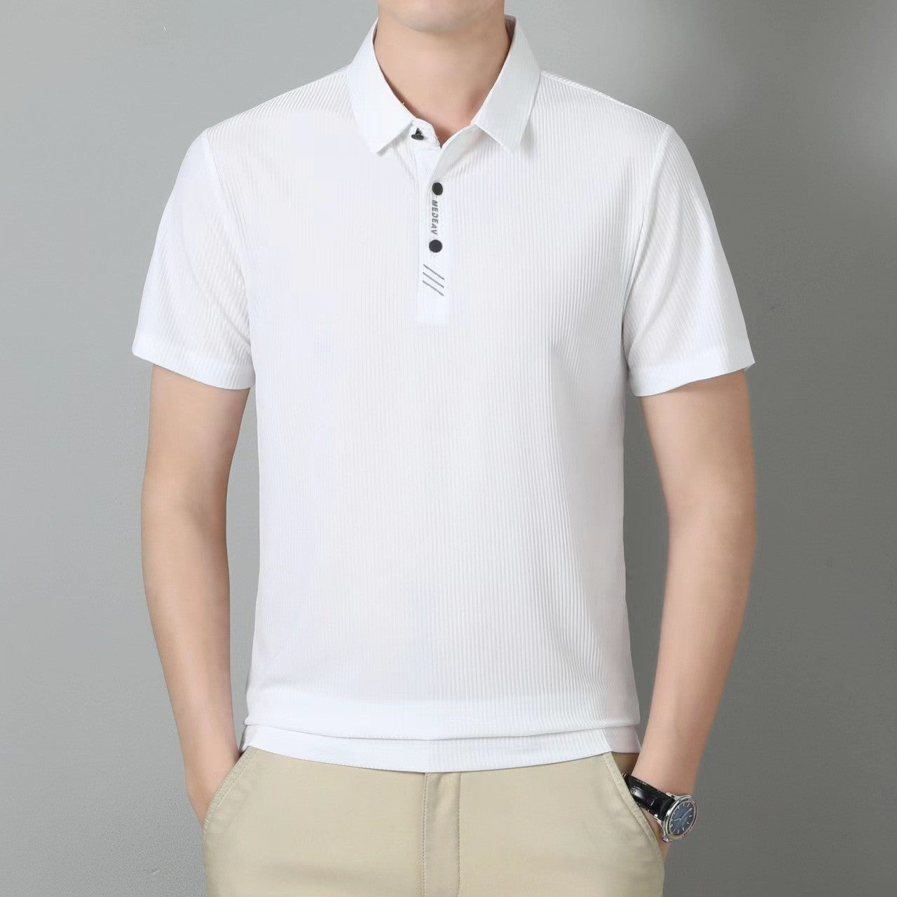 Men's summer lapel casual breathable quick-drying T-shirt