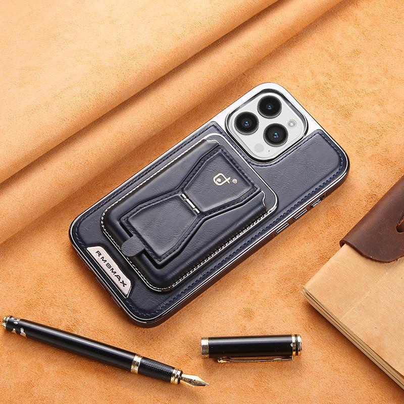 ae563-Business Leather Card Holder Magnetic Holder Phone Case