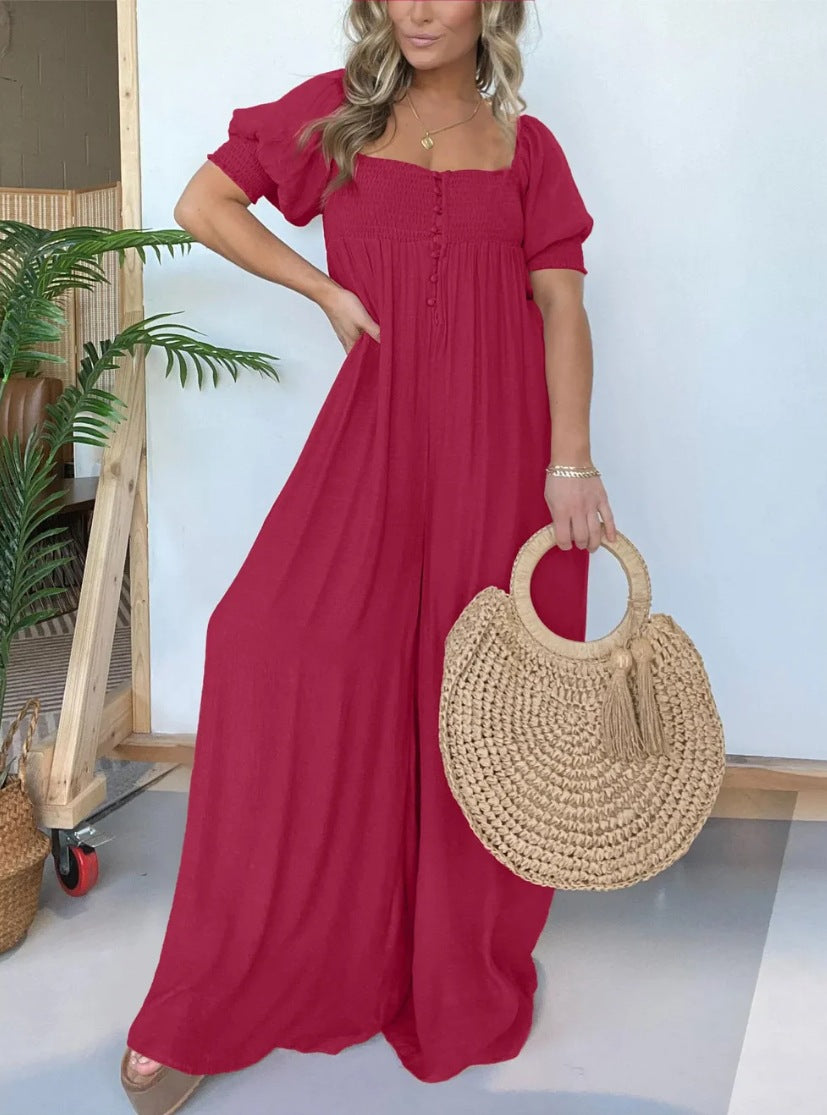 European and American summer casual loose jumpsuit