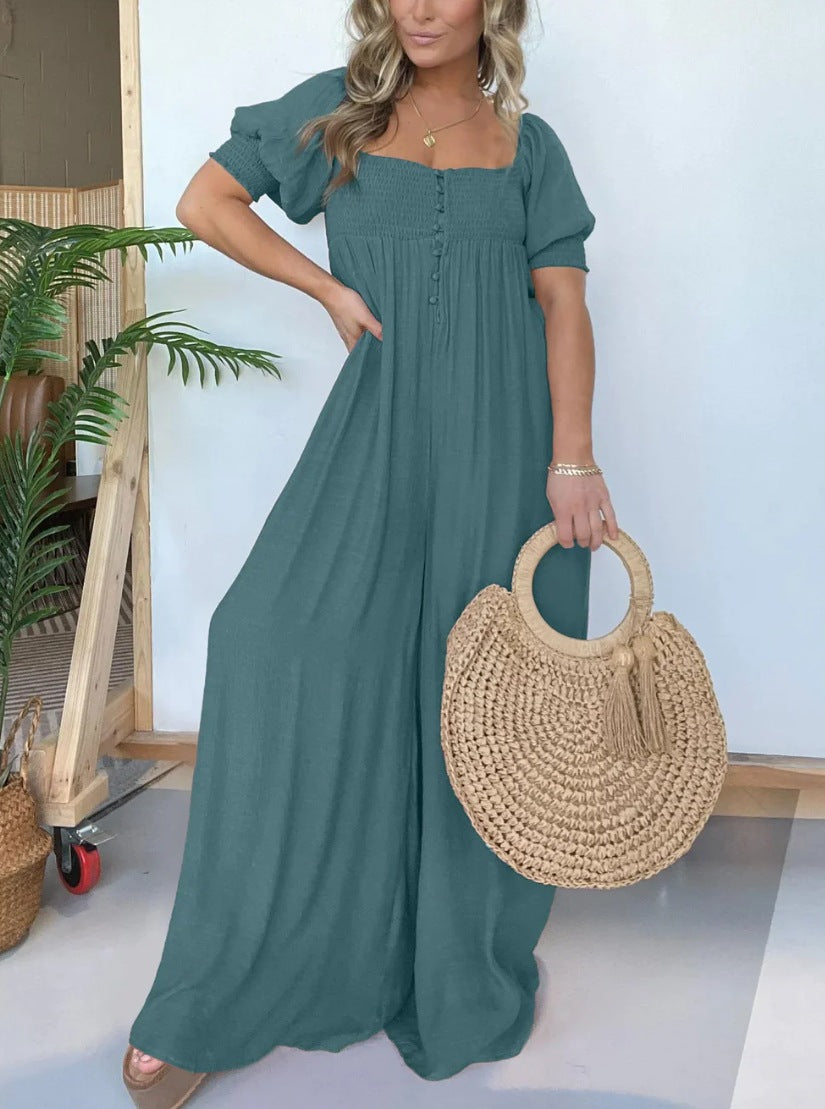 European and American summer casual loose jumpsuit