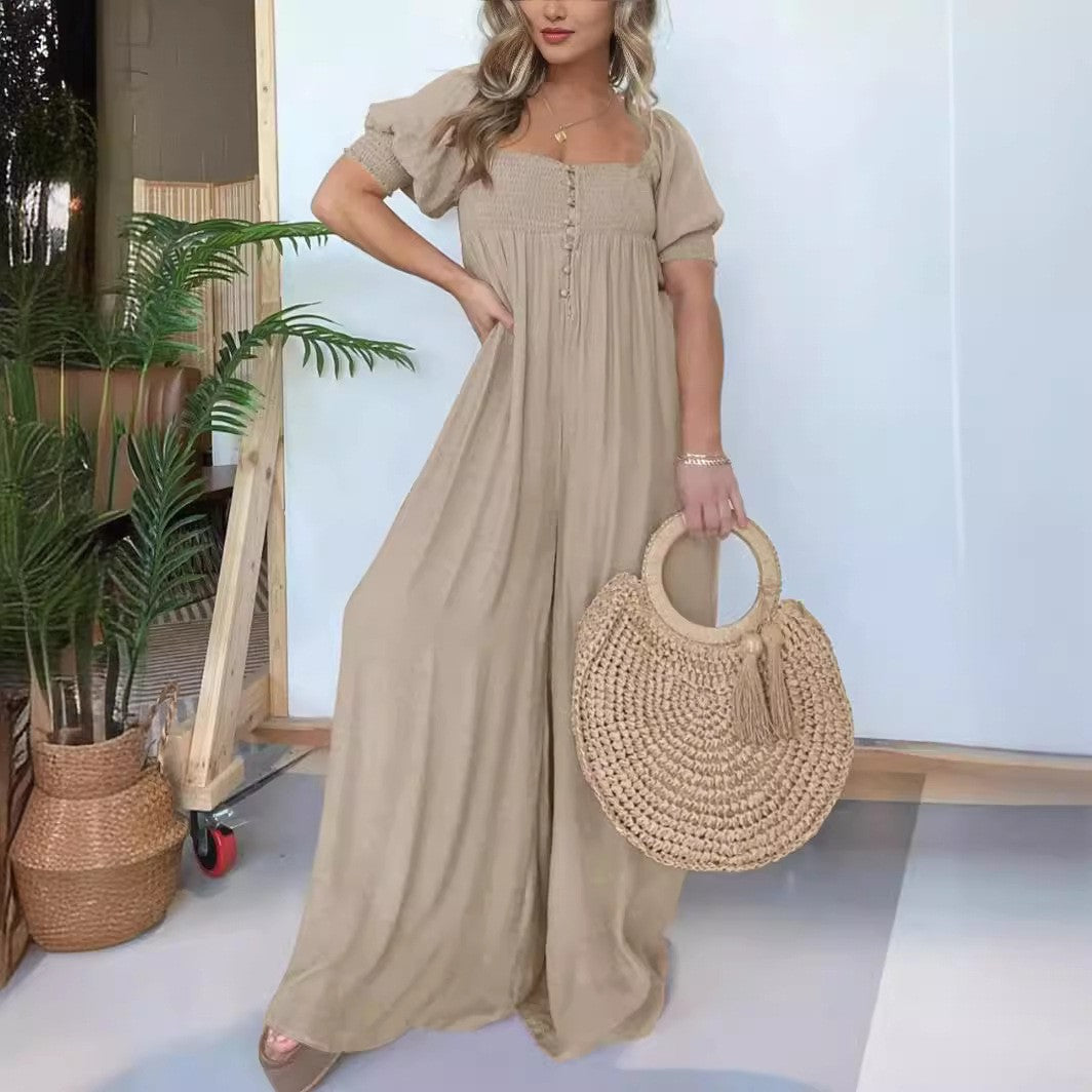 European and American summer casual loose jumpsuit