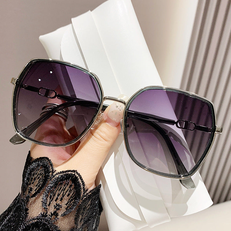 zp387-Metal polygonal trendy European and American style sunglasses