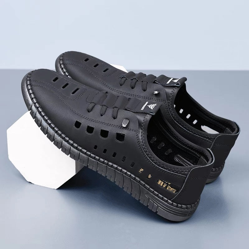 rob667-Summer hollow breathable leather sandals