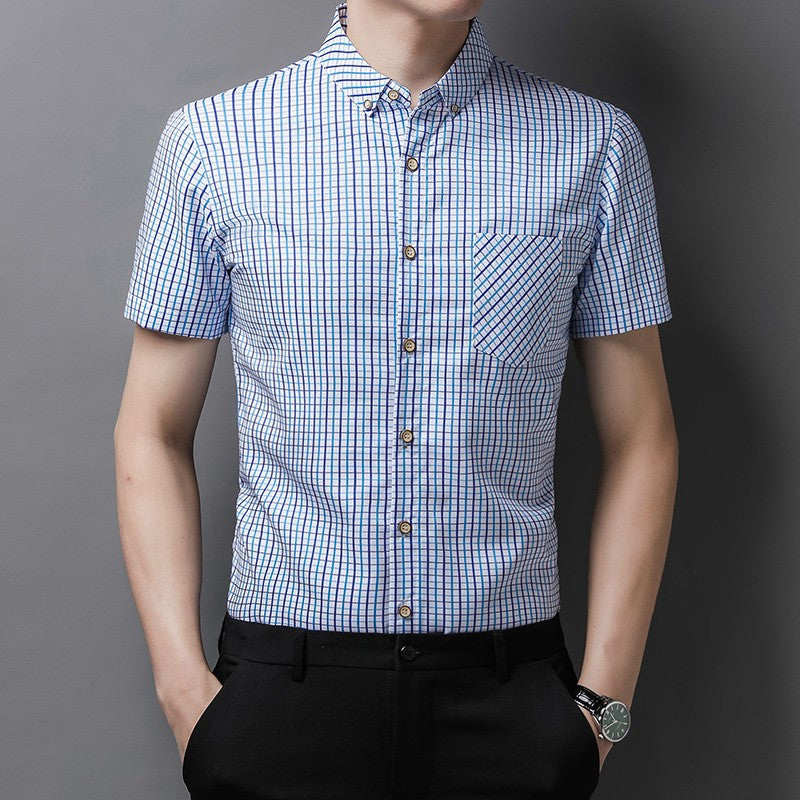 Summer men's casual short-sleeved shirt اشتري 1 و إحصول على 1 مجانا