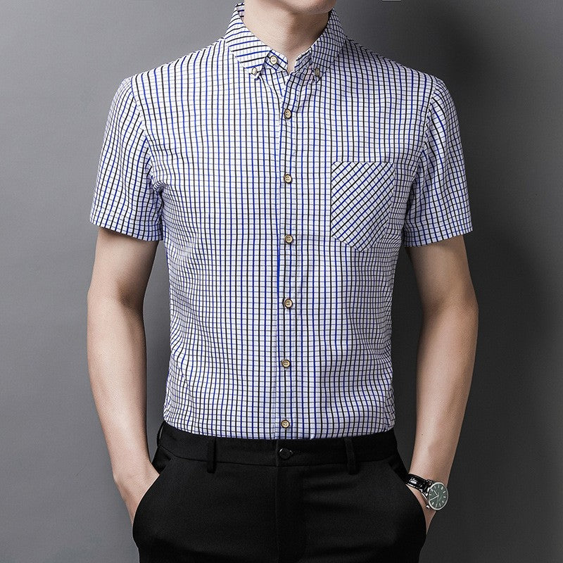 Summer men's casual short-sleeved shirt اشتري 1 و إحصول على 1 مجانا