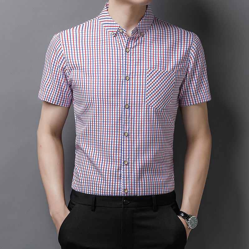 Summer men's casual short-sleeved shirt اشتري 1 و إحصول على 1 مجانا