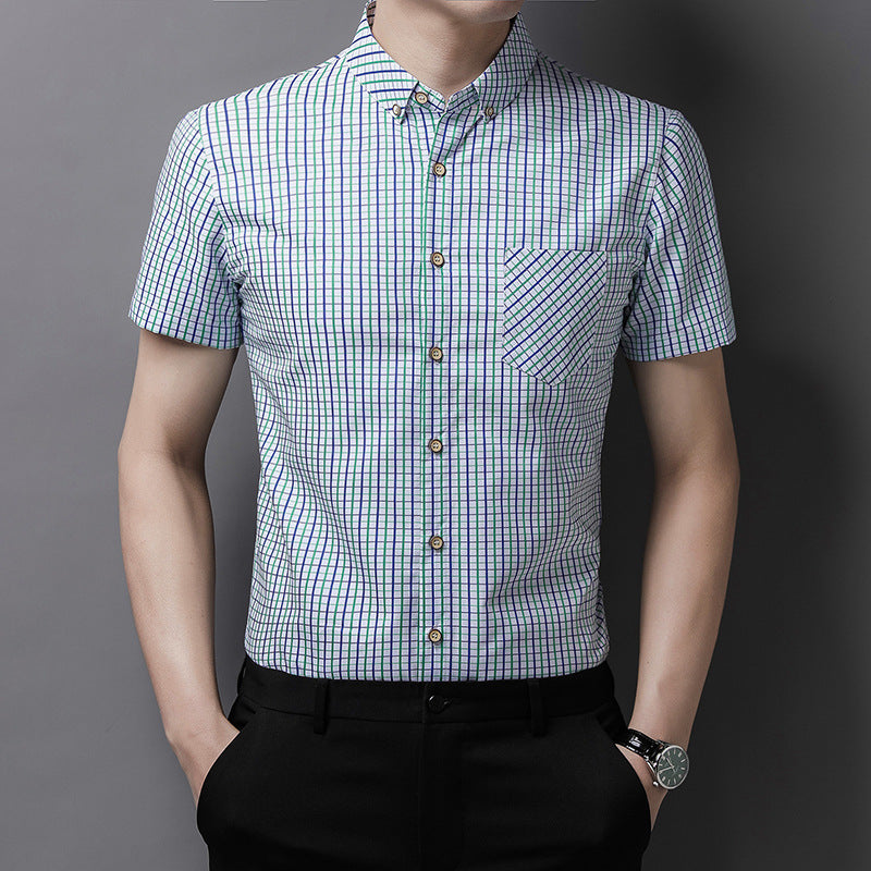 Summer men's casual short-sleeved shirt اشتري 1 و إحصول على 1 مجانا