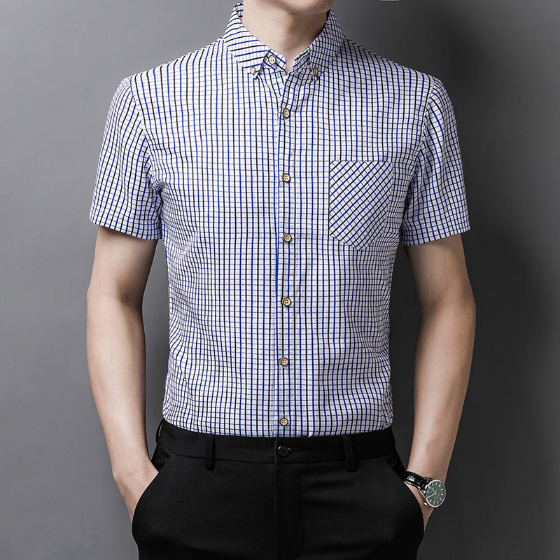 Summer men's casual short-sleeved shirt اشتري 1 و إحصول على 1 مجانا