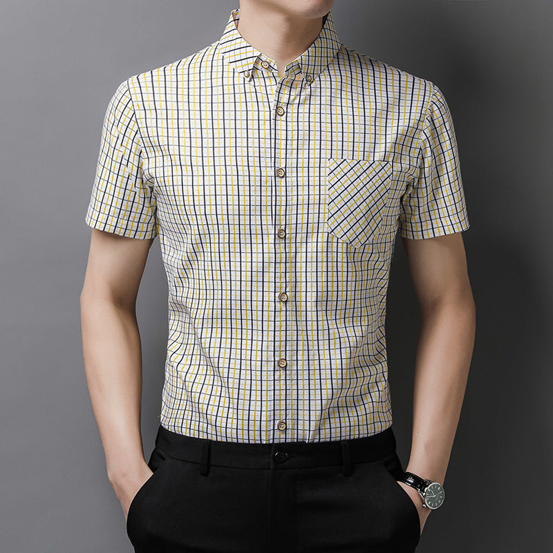 Summer men's casual short-sleeved shirt اشتري 1 و إحصول على 1 مجانا