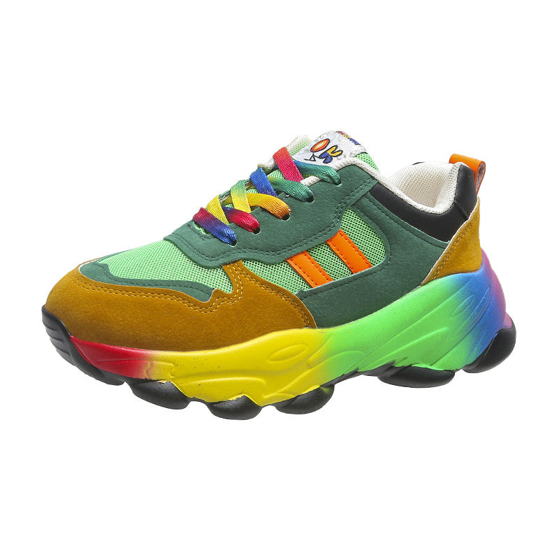 ae623-Women's thick-soled colorful sports style shoes