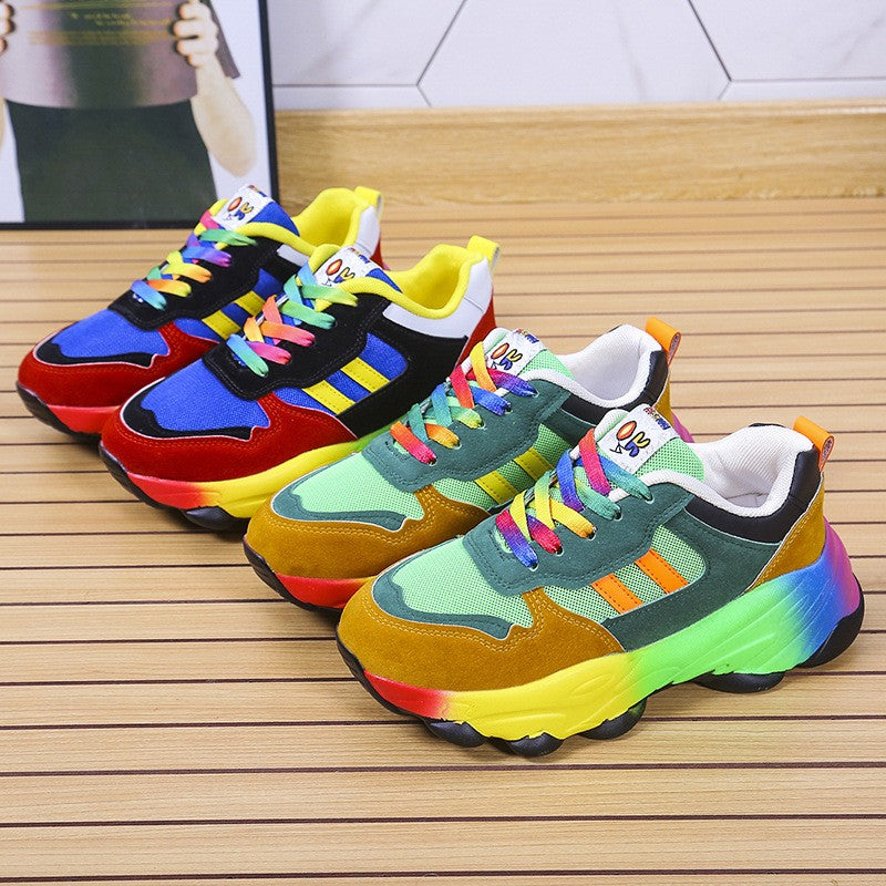 ae623-Women's thick-soled colorful sports style shoes