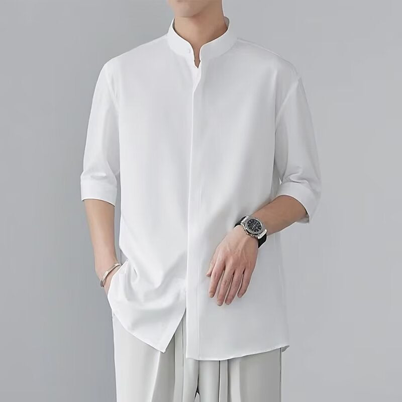 zd231-New Chinese style stand collar men's shirt