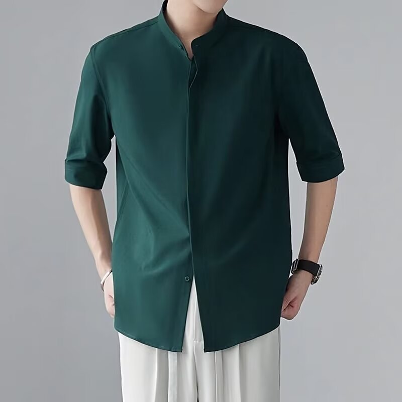 zd231-New Chinese style stand collar men's shirt