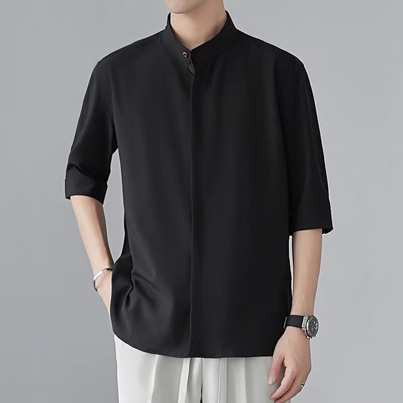 zd231-New Chinese style stand collar men's shirt