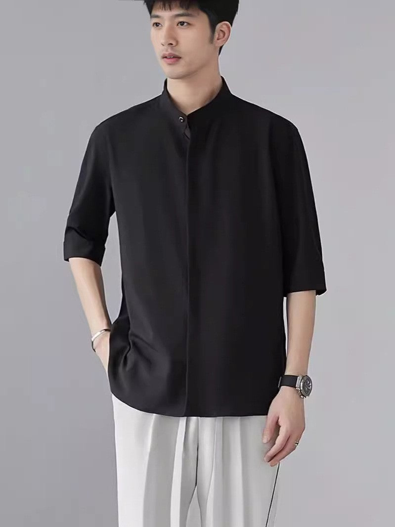 zd231-New Chinese style stand collar men's shirt