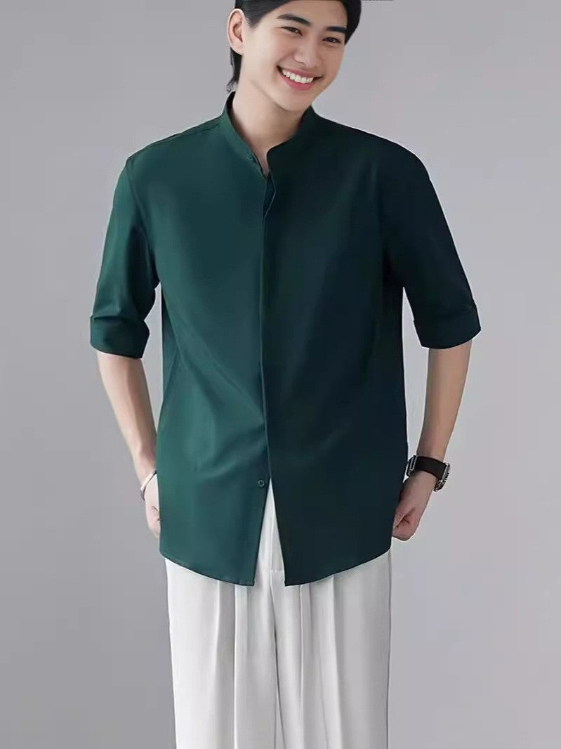 zd231-New Chinese style stand collar men's shirt