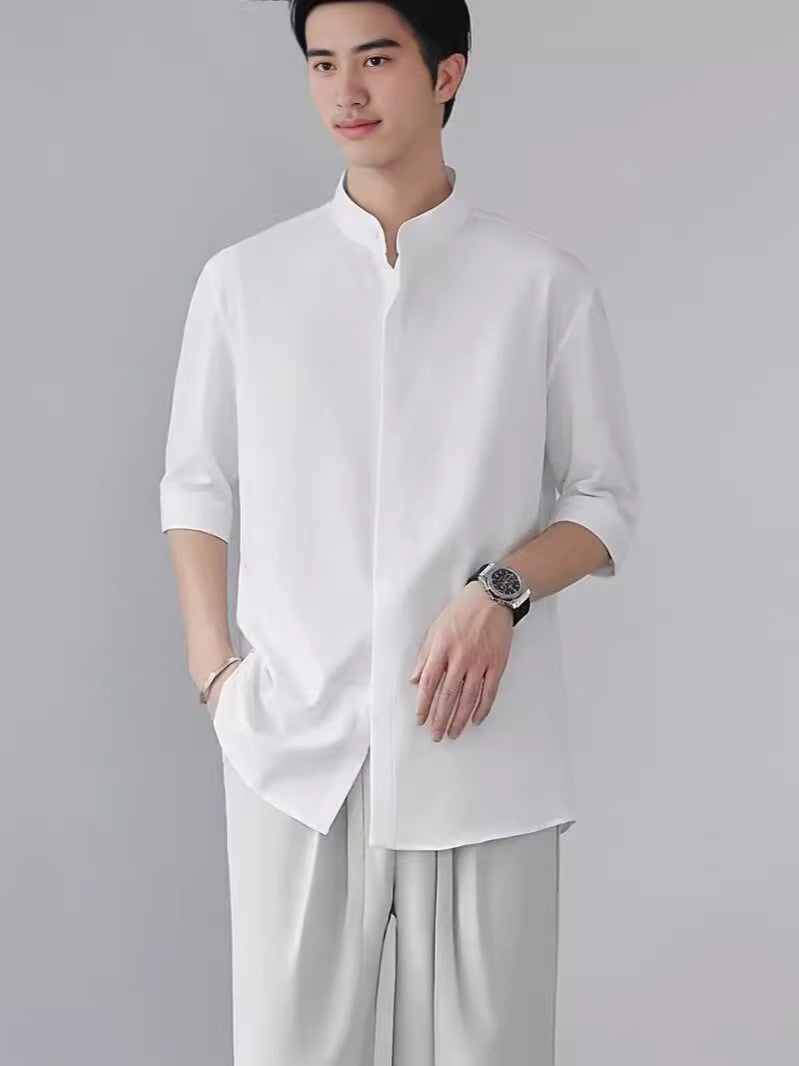 zd231-New Chinese style stand collar men's shirt