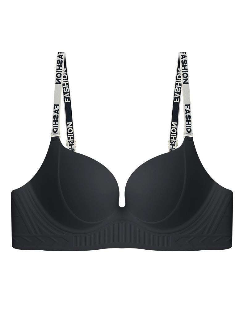 zp418-Women's letter strap small chest push up bra اشتري 1 و إحصول على 1 مجانا