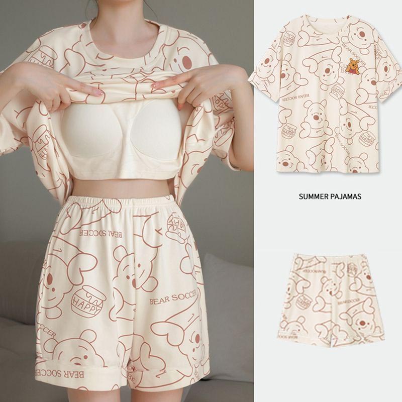 Summer Korean style casual home wear with chest pad