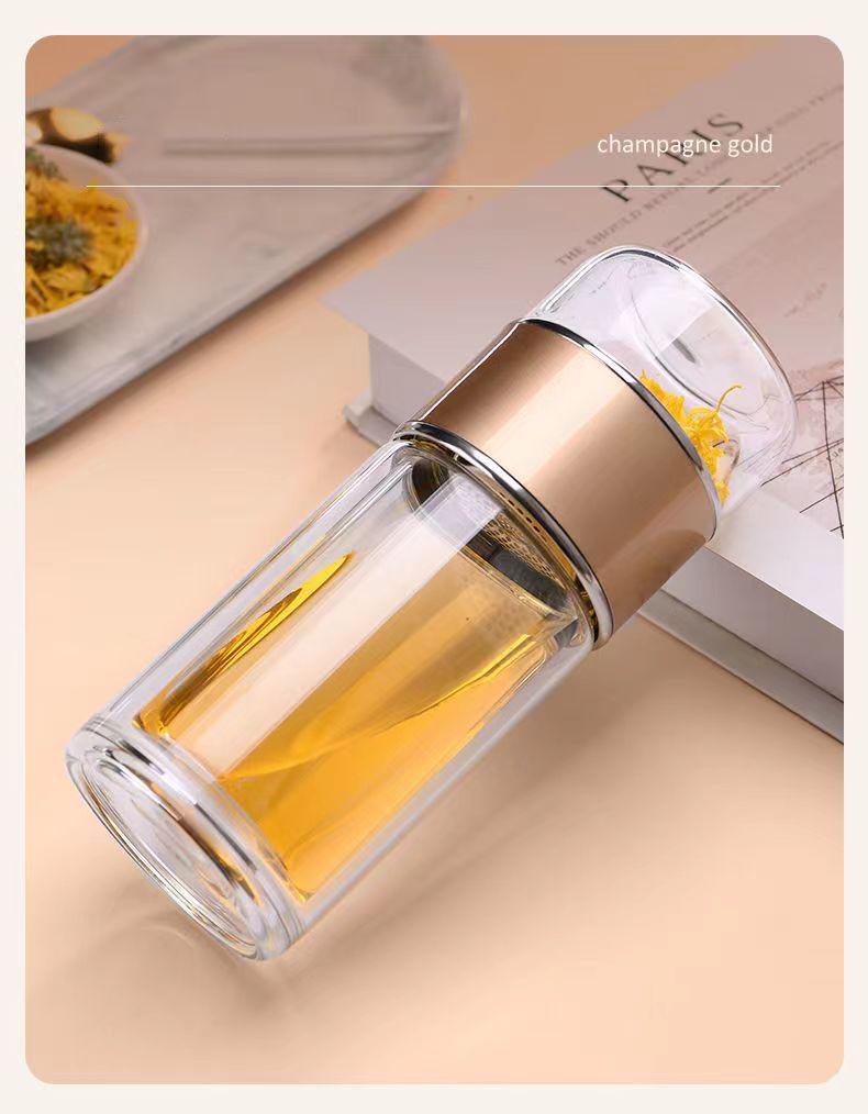 High-grade double-layer tea and water separation glass