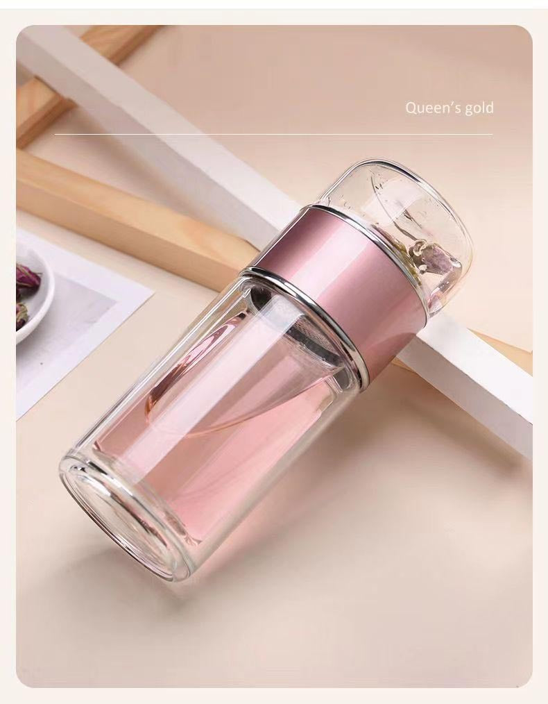 High-grade double-layer tea and water separation glass