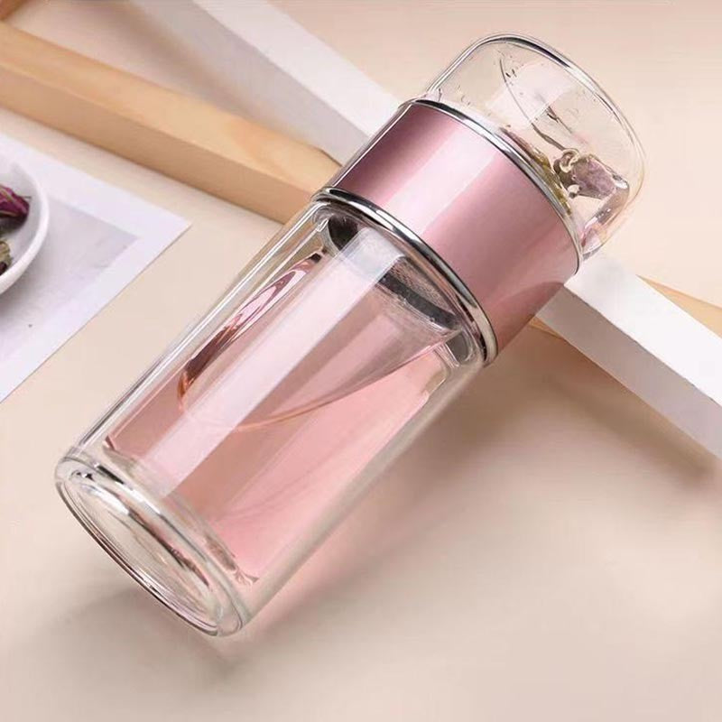 High-grade double-layer tea and water separation glass