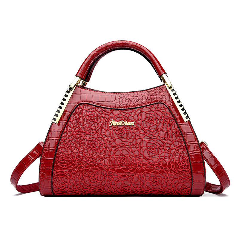 Light luxury simple embossed women's shoulder bag