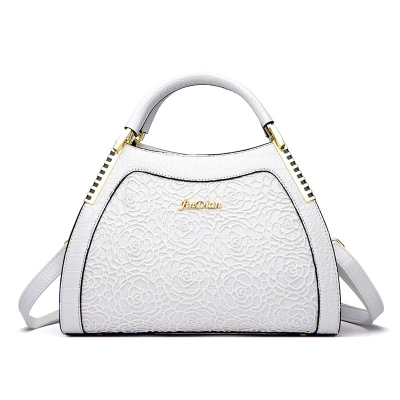 Light luxury simple embossed women's shoulder bag