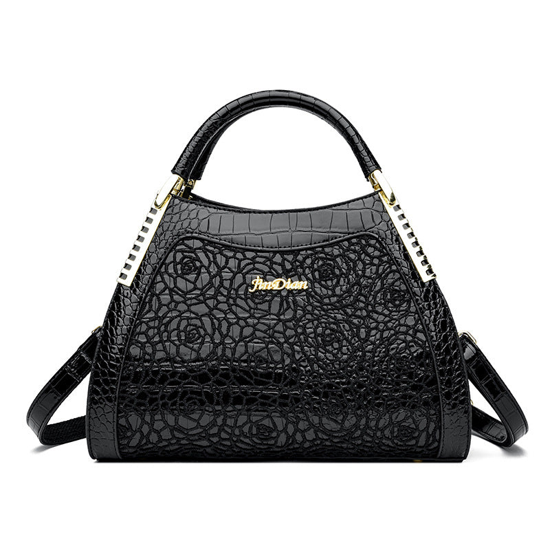 Light luxury simple embossed women's shoulder bag