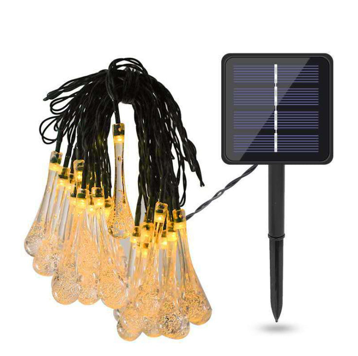 LED Solar Water Drop Light String