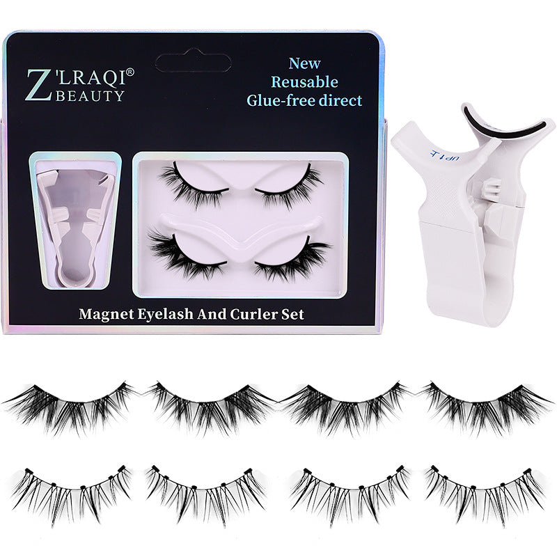 Glue-free quick-adhesion magnetic false eyelashes natural simulation