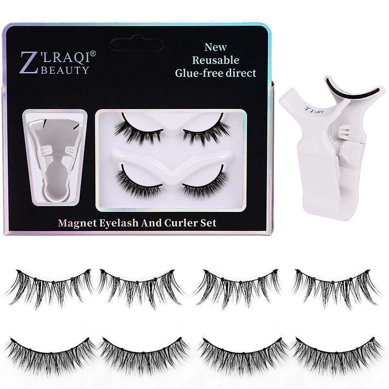 Glue-free quick-adhesion magnetic false eyelashes natural simulation