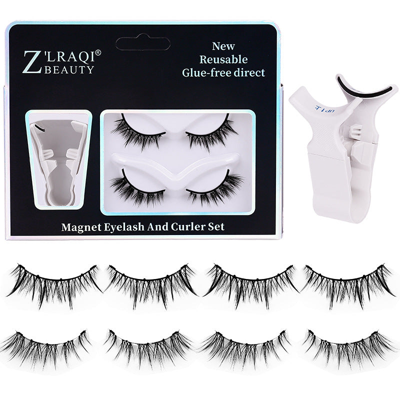 Glue-free quick-adhesion magnetic false eyelashes natural simulation