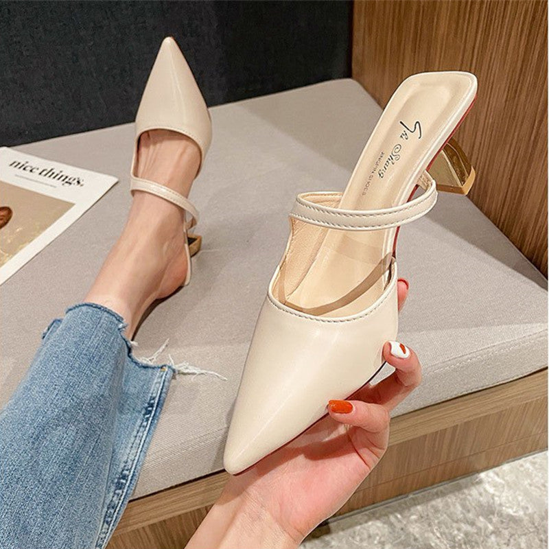 Korean style pointed hollow fashion stiletto high heels for women