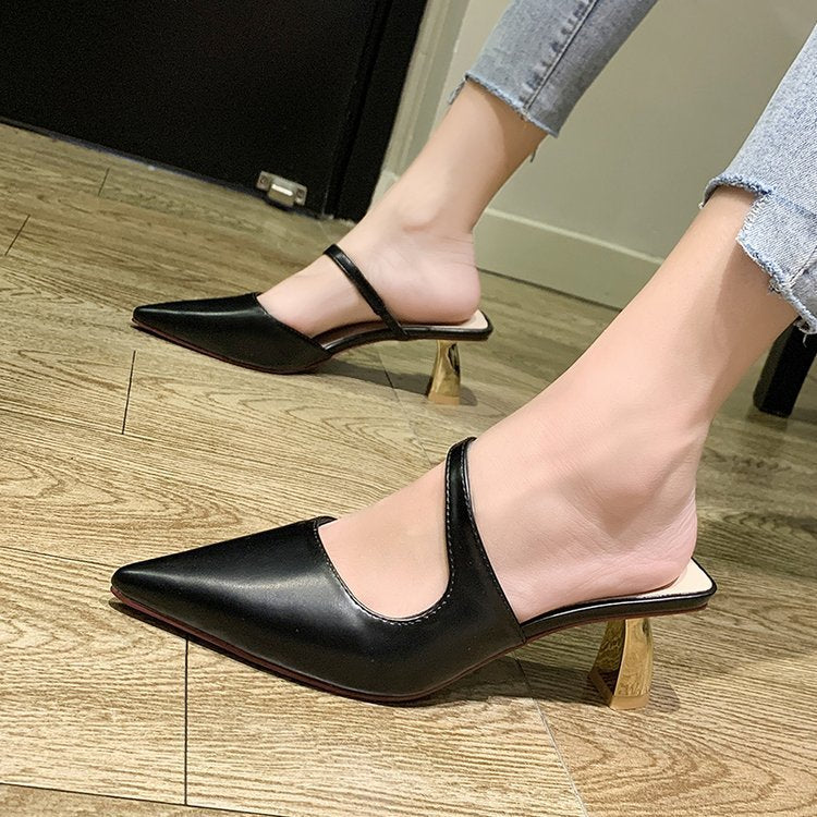 Korean style pointed hollow fashion stiletto high heels for women