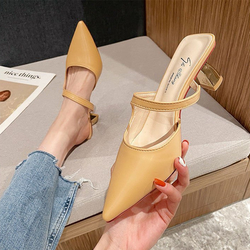 Korean style pointed hollow fashion stiletto high heels for women