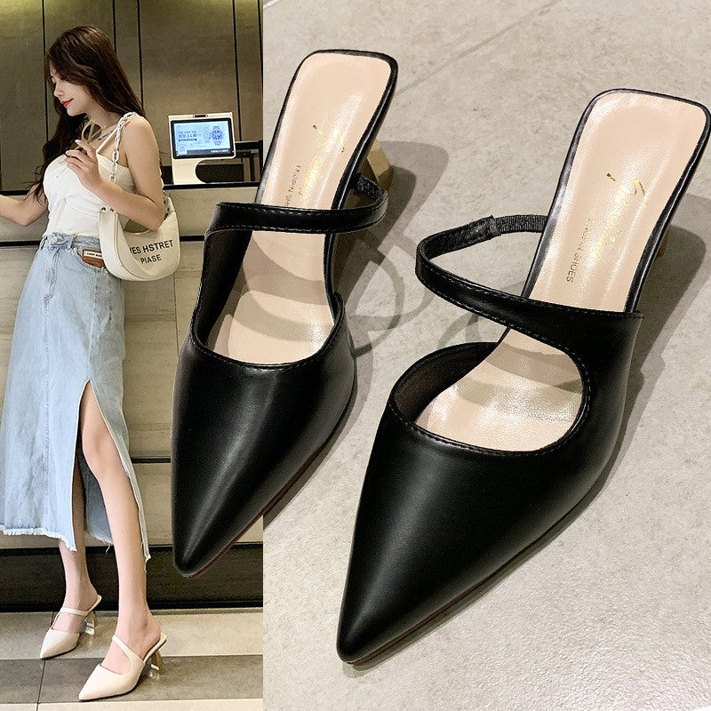 Korean style pointed hollow fashion stiletto high heels for women