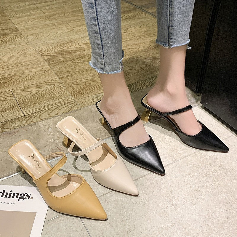 Korean style pointed hollow fashion stiletto high heels for women