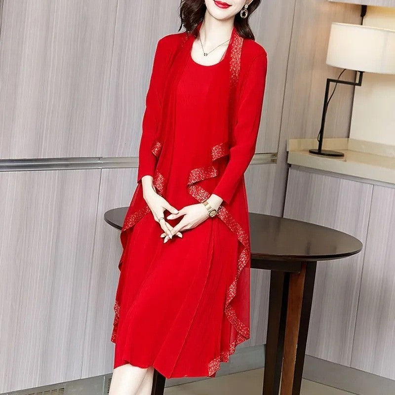 2024 Women's autumn casual loose slim dress