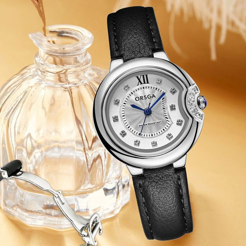 High-end fashion diamond-studded waterproof casual quartz watch for women