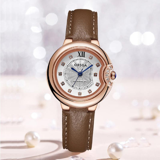 High-end fashion diamond-studded waterproof casual quartz watch for women