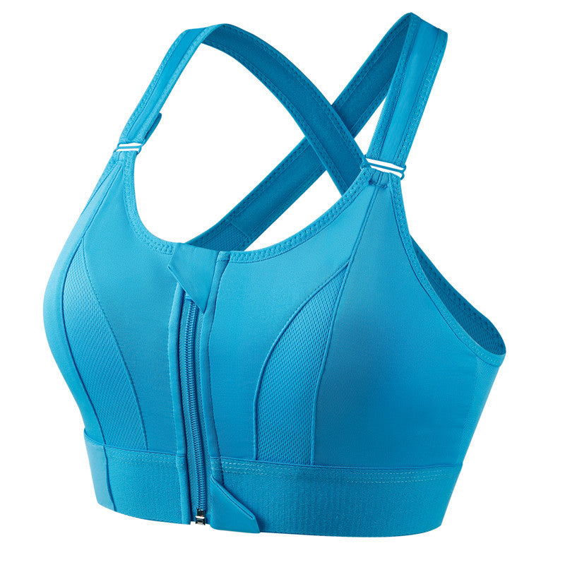 Adjustable front zip shockproof sports bra اشتري 1 و إحصول على 2 مجانا