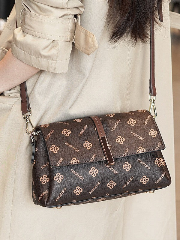 Women's high-end printed shoulder crossbody bag