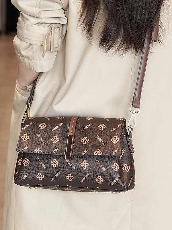 Women's high-end printed shoulder crossbody bag